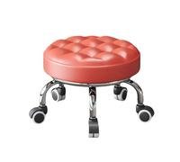 Ktrezs Sedile a Rulli Moderni In Pelle In Pelle Bassa Rotola Rotonda Sgabello a 360 ° Sgabello Girevole Con Sgabello a Footine Per Caster Universali Per Manicure, Meccanico Red wine