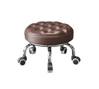 Ktrezs Sedile a Rulli Moderni In Pelle In Pelle Bassa Rotola Rotonda Sgabello a 360 ° Sgabello Girevole Con Sgabello a Footine Per Caster Universali Per Manicure, Meccanico coffee