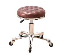 Ktrezs Sgabello Da Bar Multifunzionale Rolling Drafting Spa - Sgabello Regolabile Con Ruote - Sgabello Da Lavoro Girevole Morbido- Sgabello Da Scrivania Per Cucina,Salone,S brown