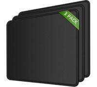 KTRIO Tappetino per Mouse 3 Pezzi Mousepad 280 x 220 x 3 mm, Gioco da Superficie Superfine Sensori di Seta Liscia Pulisci Lavabile per Computer Portatile, PC, Nero