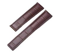 KTRSAVSSA Cinturino in pelle da 19 mm, 20 mm e 22 mm compatibile con orologio Tag Heuer Carrera Monaco, cinturino for orologio da polso nero e marrone.(Brown-Without buckle,20mm)