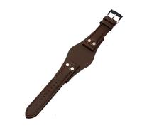 KTRSAVSSA Cinturino in pelle da 22 mm con tappetino compatibile con Fossil CH2891 CH3051 CH2564 CH2565, bracciale in pelle da uomo fatto a mano(Brown black buckle)