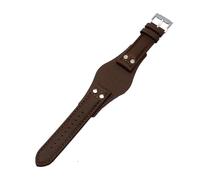 KTRSAVSSA Cinturino in pelle da 22 mm con tappetino compatibile con Fossil CH2891 CH3051 CH2564 CH2565, bracciale in pelle da uomo fatto a mano(Brown silver buckle)