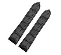 KTRSAVSSA Cinturino in pelle impermeabile compatibile con Cartier Santos 100 da uomo e da donna con fibbia pieghevole, 20 mm e 23 mm.(Black-No buckle,20mm)