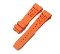 KTRSAVSSA Cinturino in silicone morbido compatibile con Richard Mille RM53/055/011/050, cinturino in gomma impermeabile e antisudore da uomo, 25 mm, accessori for orologi(Orange no buckle)