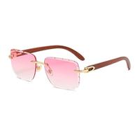 KTUCN Occhiali da sole alla moda senza montatura da donna, con gambe in metallo ultraleggere, per guida all'aperto, protezione dai raggi ultravioletti, rosa, C