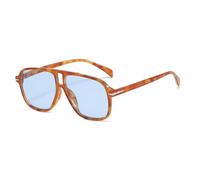 KTUCN Occhiali da sole alla moda, stile retrò, da uomo, oversize, con rivetti, UV400, estivi, vintage, grandi, 4 blu embricato, BH01
