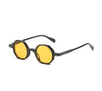 KTUCN Occhiali da sole classici vintage da uomo, piccoli, rotondi, retrò, punk, colore oceano, lenti sfumate trasparenti, occhiali da guida 2025, h, verde