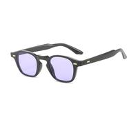 KTUCN Occhiali da sole con rivetti punk da donna, occhiali da sole alla moda blu e viola, occhiali da sole da uomo alla moda con lenti sfumate UV400, nero e viola, BH01