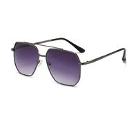 KTUCN Occhiali da sole da uomo alla moda, classici, da guida, con montatura in metallo, per il tempo libero, la pesca, l'attività commerciale, per uomo/donna, UV400, grigio canna di fucile, 142 mm