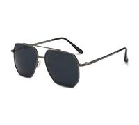 KTUCN Occhiali da sole da uomo alla moda, classici, da guida, con montatura in metallo, per il tempo libero, la pesca, l'attività commerciale, per uomo/donna, UV400, nero canna di fucile, 142 mm