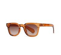 KTUCN Occhiali da sole da uomo, alla moda, sfumati, da guida, vintage, verdi, alla moda, con rivetti, UV400, color arancio, BH01