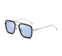 KTUCN Occhiali da sole da uomo Steampunk, retrò, in metallo, UV400, da uomo, 10,140 mm