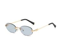 KTUCN Occhiali da sole eleganti con montatura ovale per donna e uomo, senza montatura, per viaggi, guida, occhiali da sole, 6,137 mm