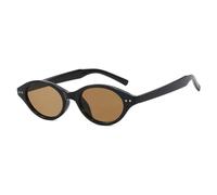 KTUCN Occhiali da sole ovali piccoli retrò da donna con rivetti, occhiali da sole con stampa leopardata, occhiali da sole da esterno da donna anti-ultravioletti, h, C7 Leopard Tea