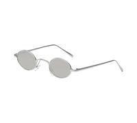 KTUCN Occhiali da sole ovali vintage Steampunk da uomo e da donna, piccoli occhiali da sole in metallo, occhiali da guida retrò, C6SilverSilver, BH01