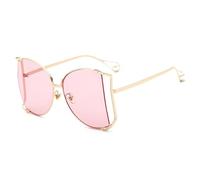 KTUCN Occhiali da sole oversize con protezione UV, per riprese in strada, alla moda, con design a perle, occhiali da sole colo