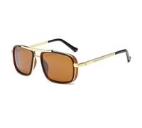 KTUCN Occhiali da sole polarizzati punk da uomo, vintage, alla moda, stile steampunk, occhiali da sole da guida, estivi, da viaggio, UV400, color oro, BH01
