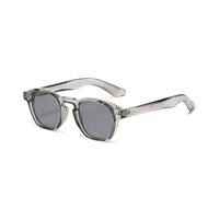 KTUCN Occhiali da sole quadrati da uomo con rivetti retrò, alla moda, blu e verdi, tonalità di tendenza, UV400, montatura trasparente, grigio, HFA, 001