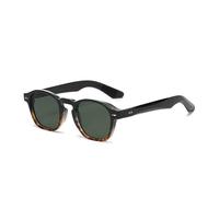 KTUCN Occhiali da sole quadrati da uomo con rivetti retrò, alla moda, blu e verdi, tonalità di tendenza, UV400, montatura trasparente, nero, HFA, 001