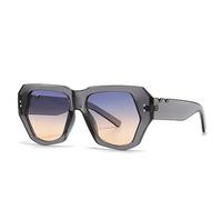 KTUCN Occhiali da sole retrò con rivetti a farfalla, stile street photography, grigi, 140 mm