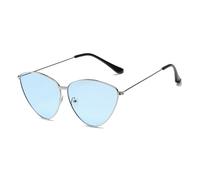 KTUCN Occhiali da sole retrò con triangolo color oceano e occhio di gatto per donna, occhiali da sole vintage colorati alla moda, 07 blu, BH01