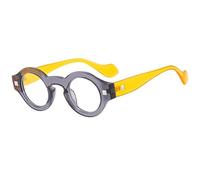 KTUCN Occhiali da sole rotondi da uomo, stile punk, con lenti bicolore, UV400, stile retrò, con rivetti, decorazione, occhiali da sole da donna, montatura con lenti trasparenti, 6, BH01