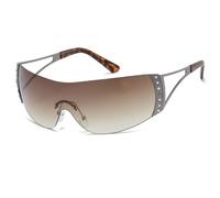 KTUCN Occhiali da sole vintage alla moda, da donna, modello Y2K, avvolgenti, retrò, da uomo, punk, UV400, leopardo marrone, 126 mm