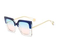 KTUCN Occhiali da sole vintage da donna, alla moda, oversize, con perle, a