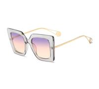 KTUCN Occhiali da sole vintage da donna, alla moda, oversize, con perle, a f