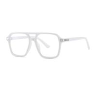 KTUCN Occhiali da vista retrò da uomo e da donna, anti luce blu, lenti trasparenti, classici, versatili, BIANCO, C
