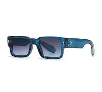 KTUCN Rivetti Occhiali da sole da uomo Vintage Punk Gradient Occhiali da sole da donna Verde scuro UV400, Blu grigio sfumato, A