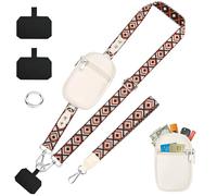 KTUEOV Cordino per Cellulare, Universale Laccio Telefono da Collo con Tasca Regolabile Tracolla per Cellulare Cordino Telefono da Polso con 2 Toppa Cinturino per Tutti Gli Smartphones