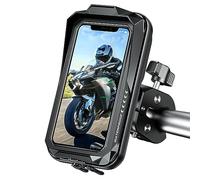 KTUEOV Porta Cellulare Moto, 360° Rotabile Portacellulare Moto Manubrio Impermeabile Supporto Telefono Bici con TouchScreen, Universale Scooter MTB Antivibrante per Smartphone 4,0-7,0''