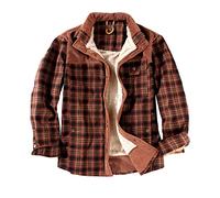 KTWOLEN Camicia da Uomo in Stile Casual Camicia Imbottita da Lavoro Plaid Flanella A Quadri Calda Sherpa Pile Manica Lunga Camicie Giacca Invernale