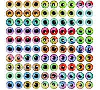 Ktxaby 100 cabochon in vetro a forma di occhio di drago, 14 mm, colori assortiti, per gatti, uccelli, draghi, mostri finti per fai da te, uncinetto, animali, sculture in argilla polimerica, accessori