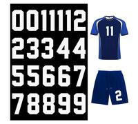 Ktxaby 22 pezzi bianchi termoadesivi termoadesivi per numeri di maglia (confezione da 0 - 9), 20,3 cm, stile Varsity, numeri di squadra, adesivi per calcio, sport, magliette uniformi