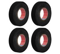 ktxaby 4PCS Nastro per Cablaggio Auto Nero Nastro in Tessuto, Nastro in Tessuto per Auto, Pacchetti con Gomma Nera per la Pattumiera e Resistente al Calore (19mm x 15m)