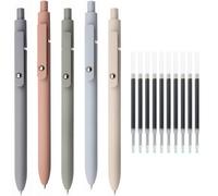 ktxaby Set di 5 penne a sfera estetiche, penne gel retrattili da 0,5 mm, penne a sfera carine, ricariche di inchiostro nero ad asciugatura rapida con 10 nuclei di ricambio