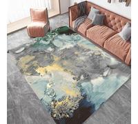 KTYUTJDH Tappeti,Blu navy Verde smeraldo Nero Grigio Bianco Giallo Art Déco, Multicolore, Quadrato 180 x 180 cm Tappeto Salotto Moderno Pelo Corto Lavabile, Tappeto sotto il tavolo da cucina,