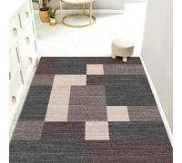 KTYUTJDH Tappeti,Grigio talpa beige crema nero geometrico moderno, marrone cioccolato, quadrato 140 x 140 cm, Tappeto Soggiorno, Camera da Letto, Corridoio Ufficio, Pelo Corto Lavabile,