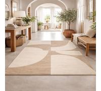 KTYUTJDH Tappeti,Moderno astratto beige, art déco, Rectangular 100 x 150 cm, Tappeto Pelo Corto Lavabili per Salotto Modern Design Arredamento casa,