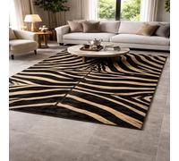 KTYUTJDH Tappeti,Nero, Beige Stampa Animale Moderna, Rectangular 110 x 200 cm, Tappeto Salotto Moderno Pelo Corto decorazioni casa Moderni Camera da Letto,