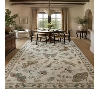 KTYUTJDH Tappeti, Rectangular 80 x 160 cm, Floreale Beige Verde Marrone Bianco, Tappeto Salotto Lavabile, casa decorativi interno moderni Soggiorno Tavolo,