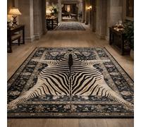 KTYUTJDH Tappeti,Stampa animale moderna astratta vintage nera, bianca grigia, Rectangular 120 x 150 cm, Tappeto Salotto Moderno decorazioni casa Moderni Soggiorno e Camera da Letto,