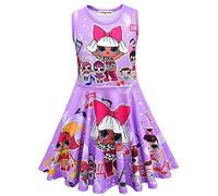 KTZAJO Bambola Del Fumetto Della Bambola Del Bambino Del Bowknot Vestito Bambini Chidlren Lol Bambole Cartoon Abiti (Colore: Oro, Taglia Kid : 120 (5 6T))