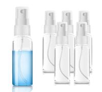 KU Spruzzino Nebulizzatore 6 x 20ml, Mini Flaconi Portaprofumo da Viaggio Ricaricabili con Nebulizzazione Fine - Flacone Spray Vuoto Trasparenti per Acqua, Alcool e Profumo