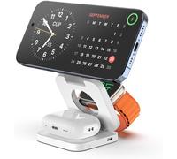 KU XIU 3 in 1 caricatore wireless per iphone, supporto magnetico pieghevole per iPhone 17/16/15/14/13/12 Pro/Plus/Pro Max/Mini, caricabatterie rapido da 5 W per Apple Watch 9/8/7/6/5/4/SE, per Airpods