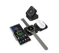 KU XIU Caricatore Wireless per Samsung, 3 in 1 Stazione Ricarica Pieghevole Magnetica per Galaxy S25 Ultra S24 S23 S22 Note Z Fold Flip, Ricarica Wireless per Galaxy Watch Ultra 7 6 5 4 Galaxy Buds