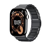 KU XIU Cinturini Orologi Titanio & Silicone per Apple Watch Ultra 3/2/1, Serie 11-1, SE 3/2 49mm 46mm 45mm 44mm 42mm, Cinturino Magnetico con Rivestimento DLC Antigraffio per Uomo Donna - Nero